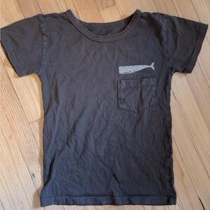 Black Grey Mollusk Boys T Shirt Whale Pocket Size 2T